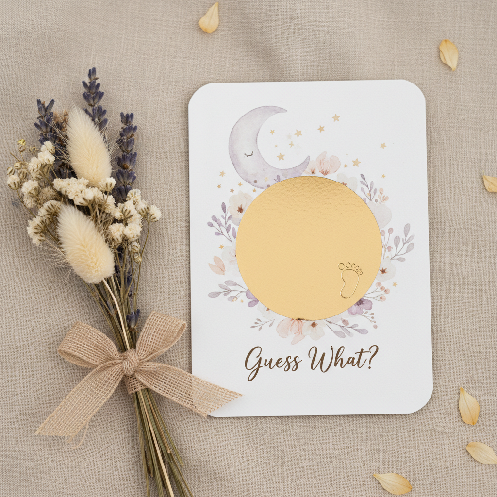 Faire-part naissance carte à gratter