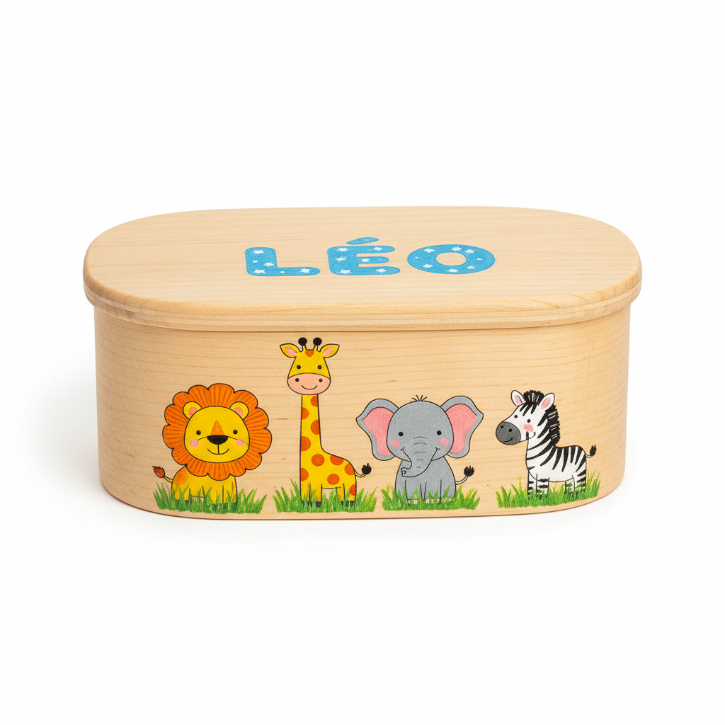 Boîte à goûter enfant personnalisée avec animaux