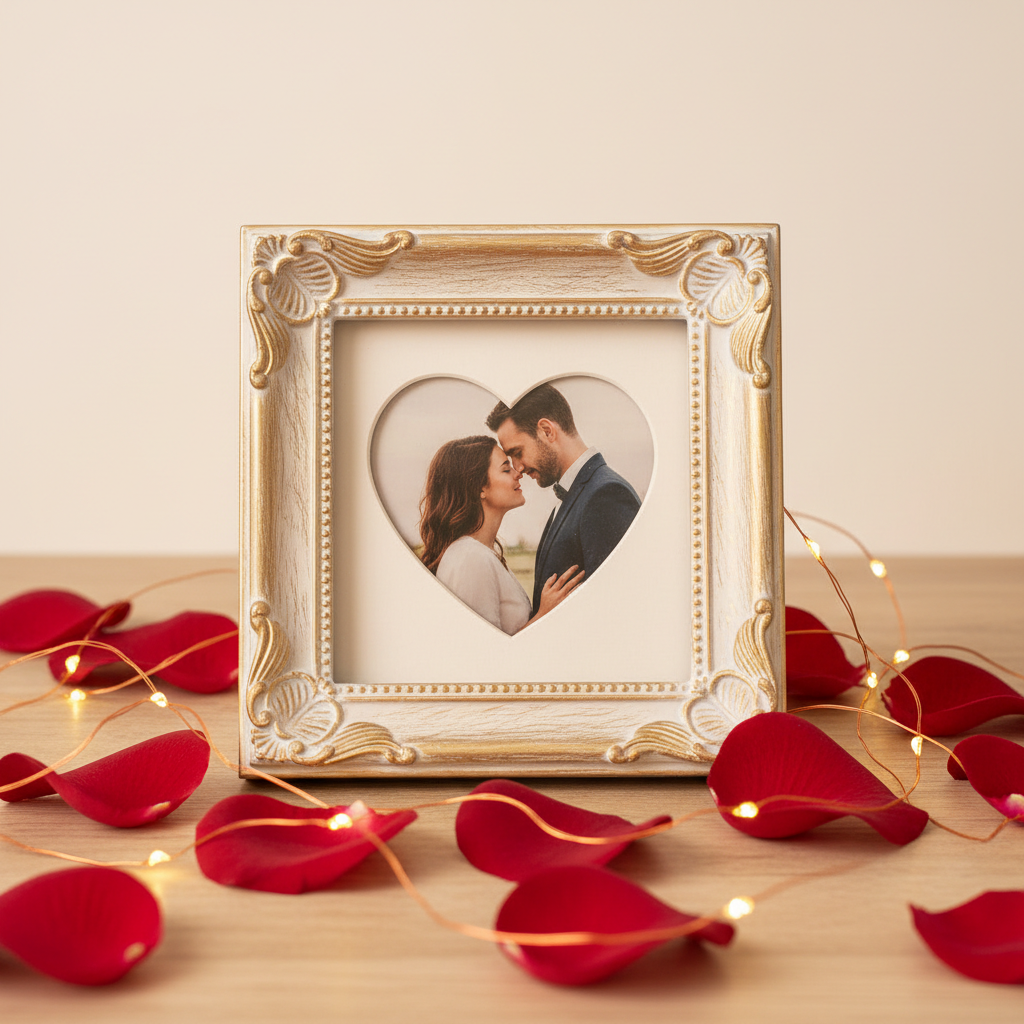 Photo personnalisée en forme de cœur Saint-Valentin