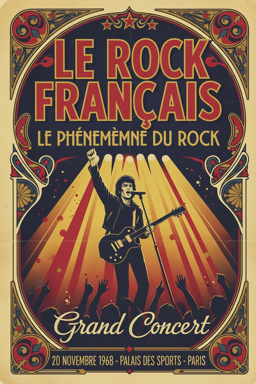 Poster concert style rock français vintage